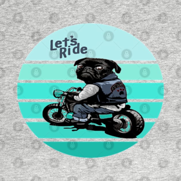 black pug motorcycle design by kedesign1